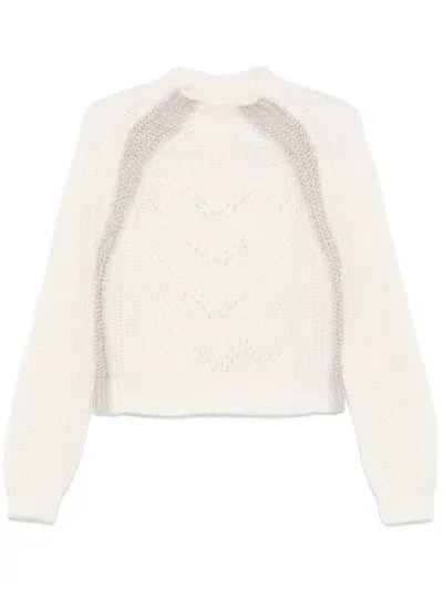 Liu •jo Lurex-detail Sweater In White