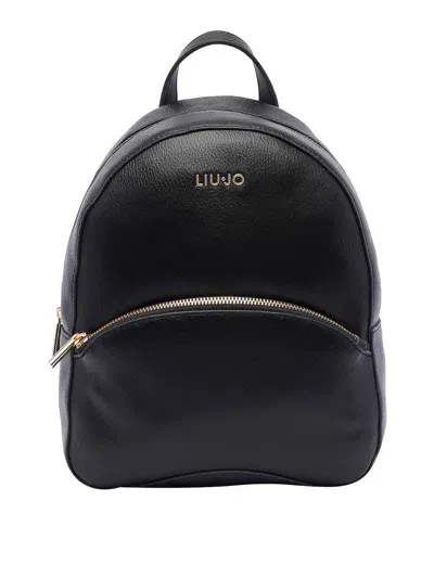 Liu •jo Medium Logo Backpack In Black