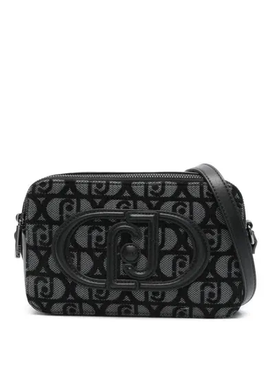 Liu •jo Monogram-jacquard Cross Body Bag In Black