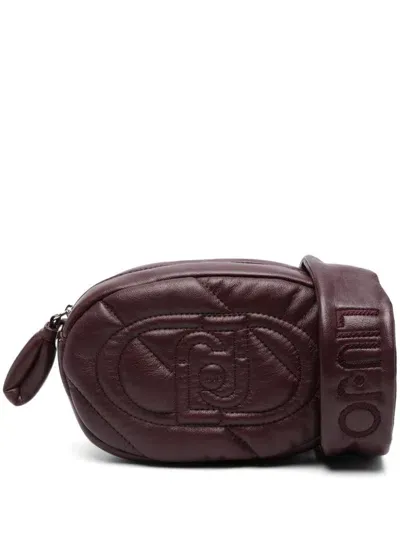 Liu •jo Quilted-logo Shoulder Bag In Purple