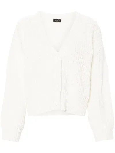 Liu •jo Rhinestone-embellished Cardigan In White