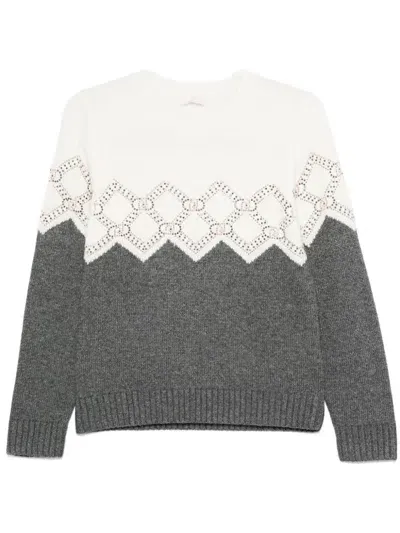 Liu •jo Rhinestone-embellished Sweater In White