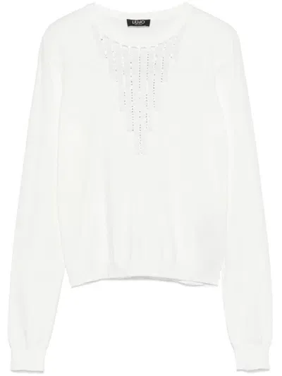 Liu •jo Rhinestone-embellished Sweater In White