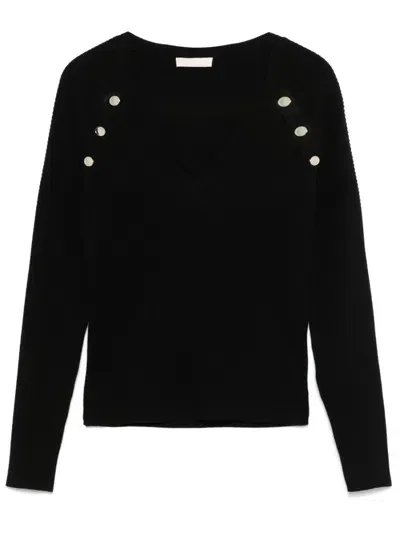 Liu •jo V-neck Sweater In Black