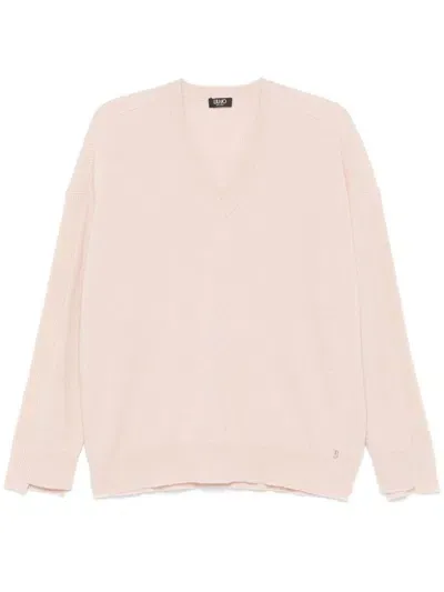 Liu •jo V-neck Sweater In Pink