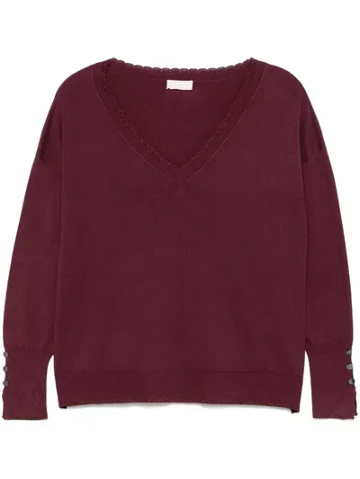 Liu •jo V-neck Sweater In Red