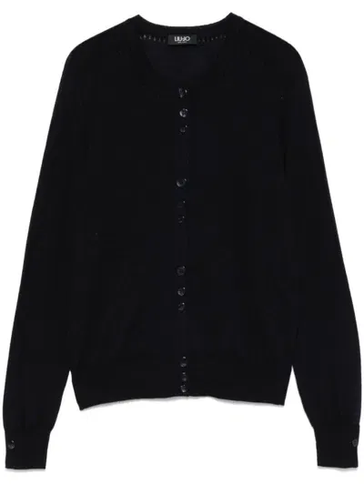 Liu •jo Virgin-wool Cardigan In Blue