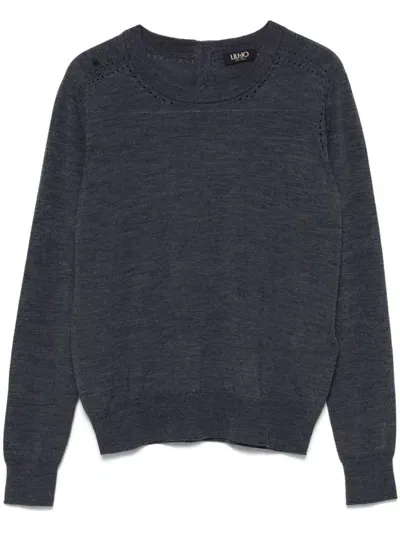 Liu •jo Virgin Wool Sweater In Grey