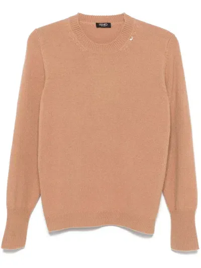 Liu •jo Wool Sweater In Beige