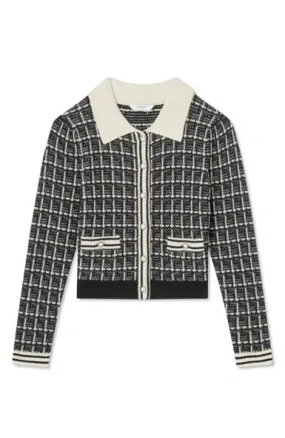 Lk Bennett Aliyah Collar Cardigan In Black Multi