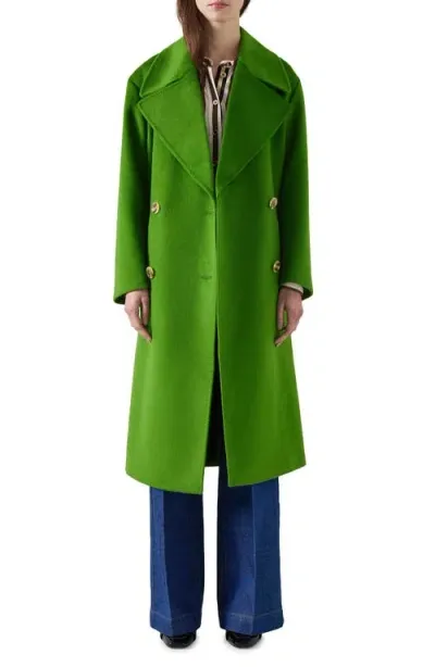 Lk Bennett Amor Wool Coat In Green