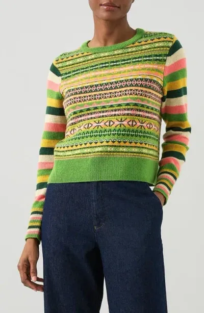 Lk Bennett Josephine Fair Isle Wool Blend Sweater In Mul-green