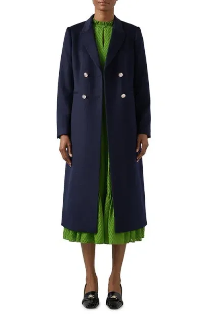 Lk Bennett Mariner Wool Coat In Navy