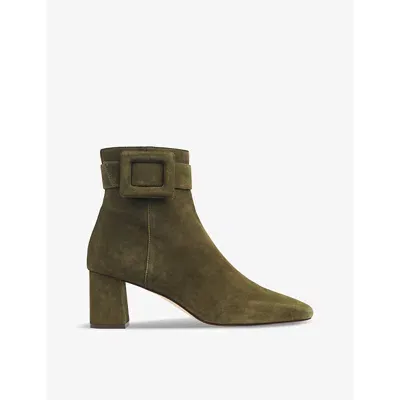 Lk Bennett Wilde Buckle Bootie In Gre-khaki