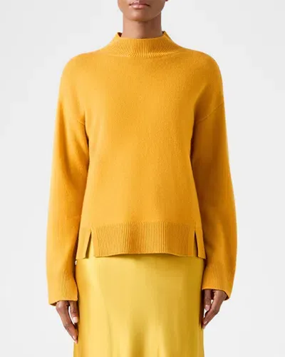 Lk Bennett Zoe Knit Mock-neck Sweater In Gold