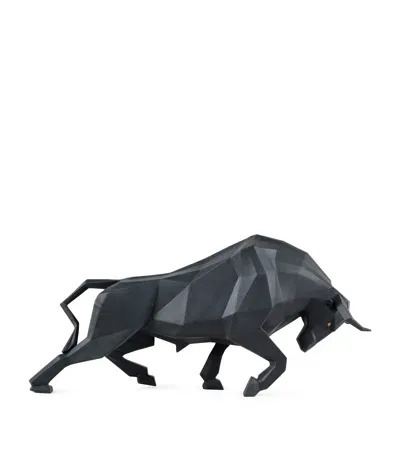 Lladrò Porcelain Bull Sculpture In Black