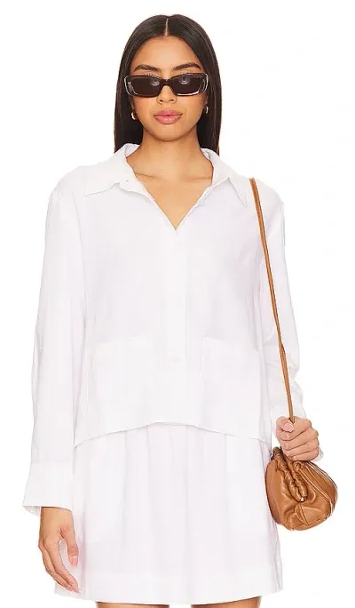 Lna Rai Linen Button Up In White