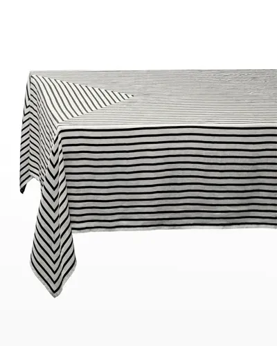 L'objet Concorde Sateen Tablecloth, Medium, 70" X 90" In Black