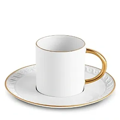 L'objet Neptune 24k Gold-rimmed Espresso Cup And Saucer Set