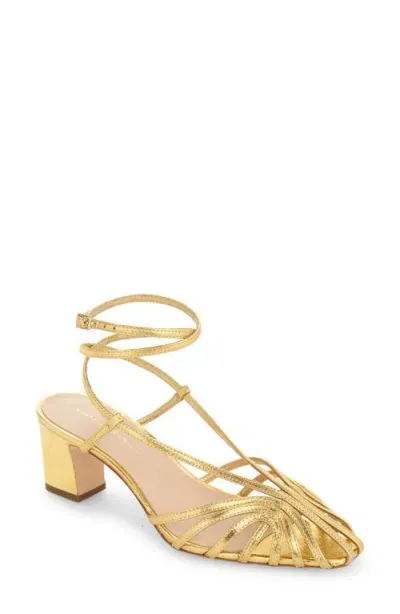 Loeffler Randall Livvy Ankle Strap Sandal In Gold