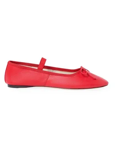 Loeffler Randall Women's Leonie Slip On Ankle Strap Flats In Red