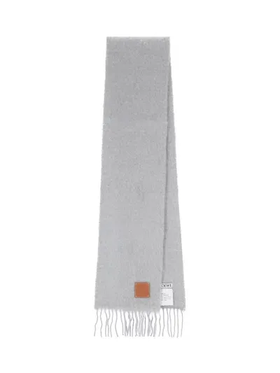 Loewe Anagram Detail Scarf In Gray