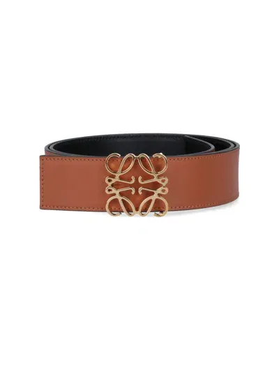 Loewe Anagram Reversible Belt In Brown