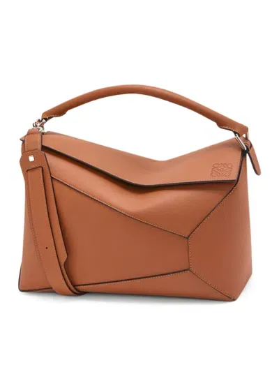 Loewe Classic Large Calfskin Puzzle Bag In Brown