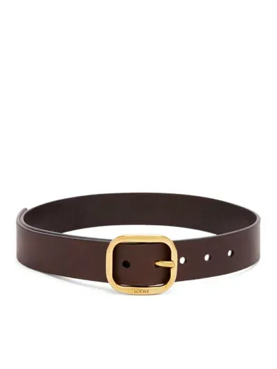 Loewe Classic Soft Rounded Calfskin Belt In Brown