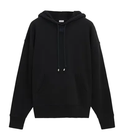 Loewe Cotton Anagram Hoodie In Black