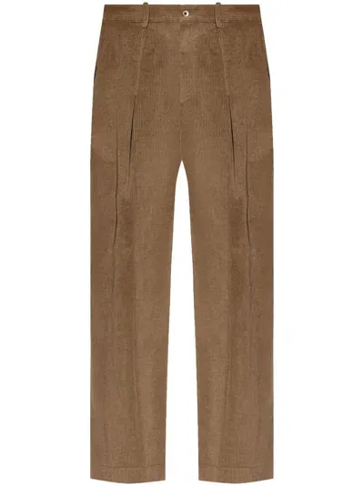 Loewe Cotton-cashmere Drop-crotch Trousers In Braun