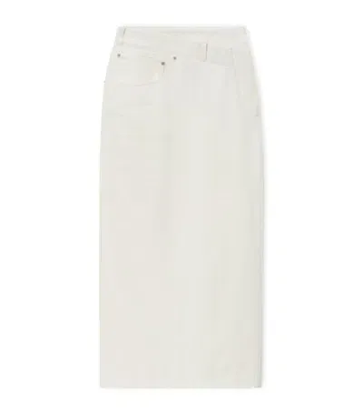 Loewe Cotton Deconstructed Midi Skirt In White