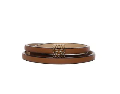 Loewe Logo Plaque Twist Bangle In Brown