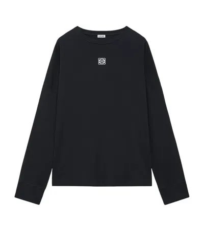 Loewe Long-sleeve Logo T-shirt In Black