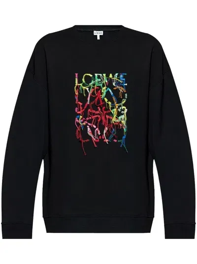 Loewe Luxury Textured Sweatshirt For Men In Black