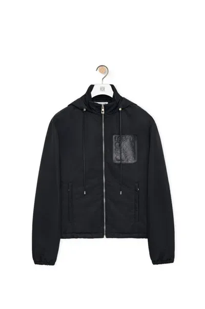 Loewe Hooded Bomber Jacket In Black