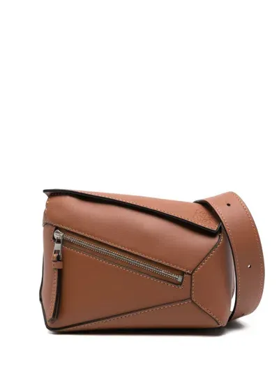 Loewe Mini Puzzle Edge Belt Bag In Brown