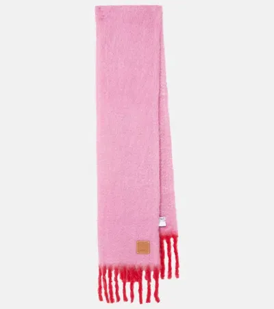 Loewe Mohair-blend Scarf In Pink