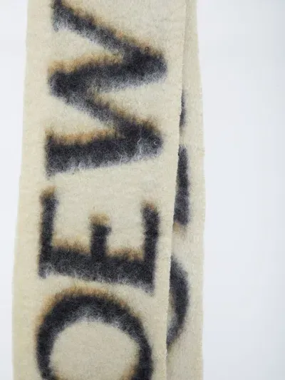 Loewe Mohair Scarf In Beige