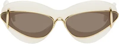 Loewe Off-white Cateye Double Frame Sunglasses In Brown