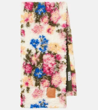 Loewe Reversible Floral Jacquard Scarf In Multi