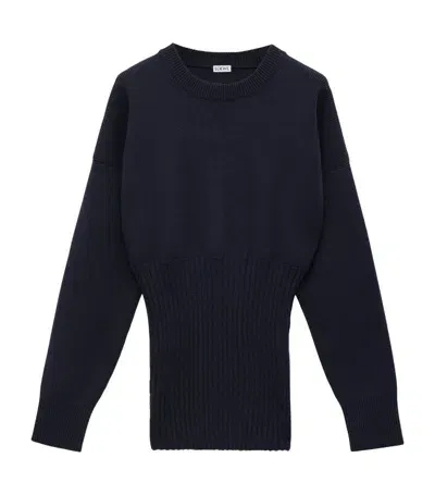 Loewe Wool-blend Sweater In Blue