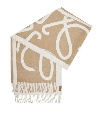 Loewe Wool And Cashmere Scarf In Brown