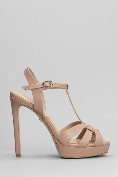 Lola Cruz Aria Platform Sandals In Powder