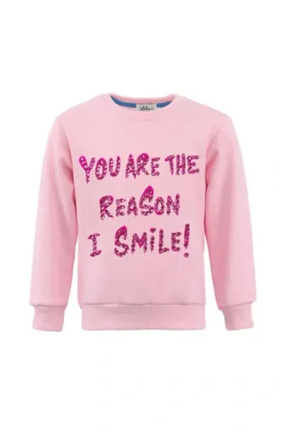 Lola + The Boys Babies'  You Are The Reason I Smile Sweatshirt In Pink