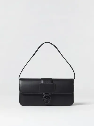 Longchamp Medium Box-trot Leather Shoulder Bag In Black