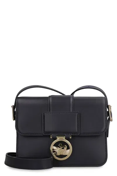 Longchamp Box-trot Leather Crossbody Bag In Black