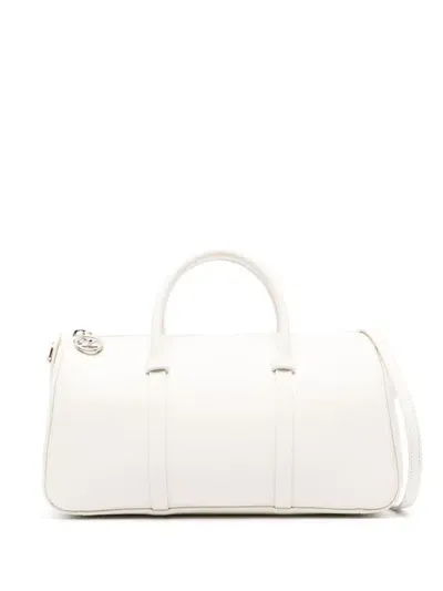 Longchamp Logo-debossed Leather Tote Bag In White