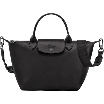 Longchamp Small Le Pliage Xtra Leather Crossbody Bag In Black