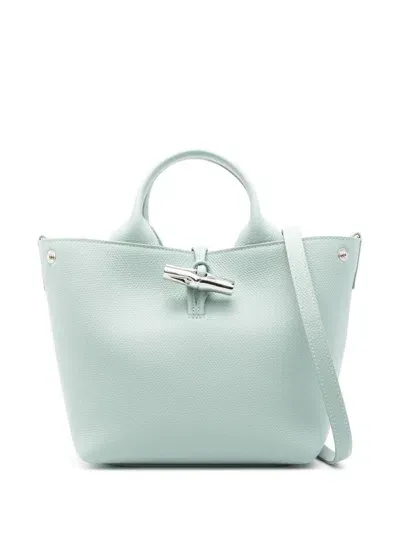 Longchamp Small Le Roseau Leather Tote Bag In Green